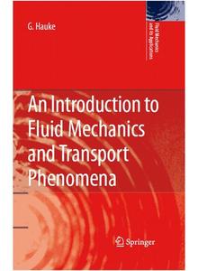 Cover of An Introduction to Fluid Mechanics and Transport Phenomena